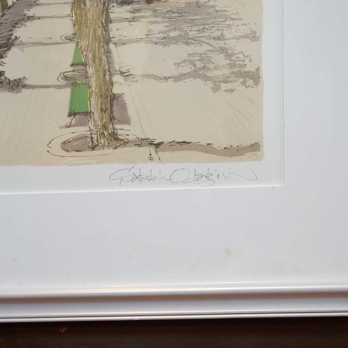 小田切 訓 オリジナル・リトグラフ 『ジュネーブの朝』 絵画 洋画 中古