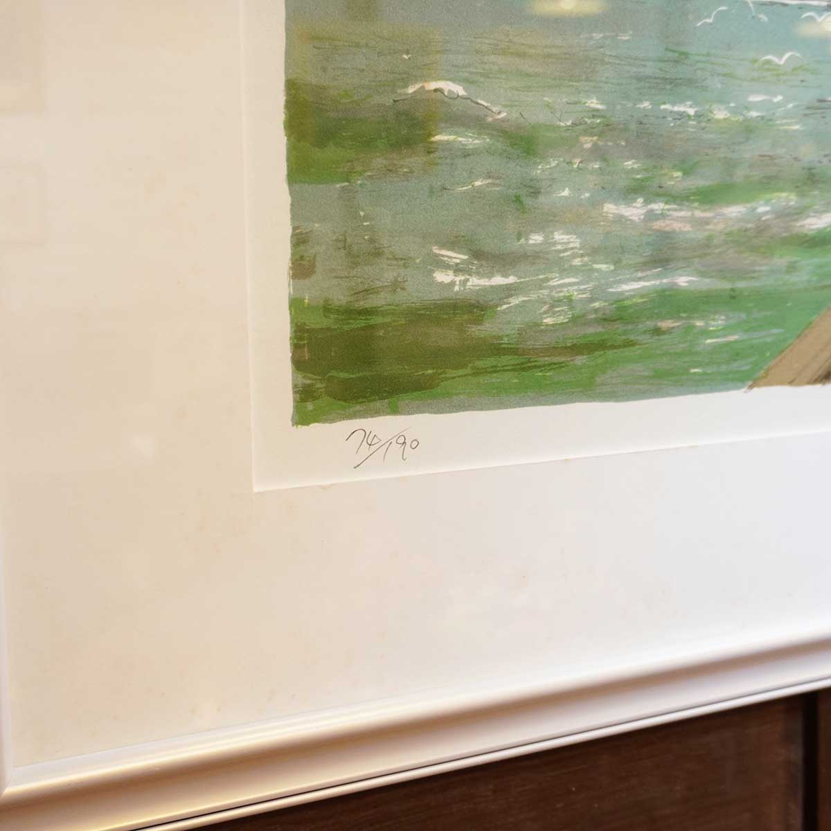 小田切 訓 オリジナル・リトグラフ 『ジュネーブの朝』 絵画 洋画 中古