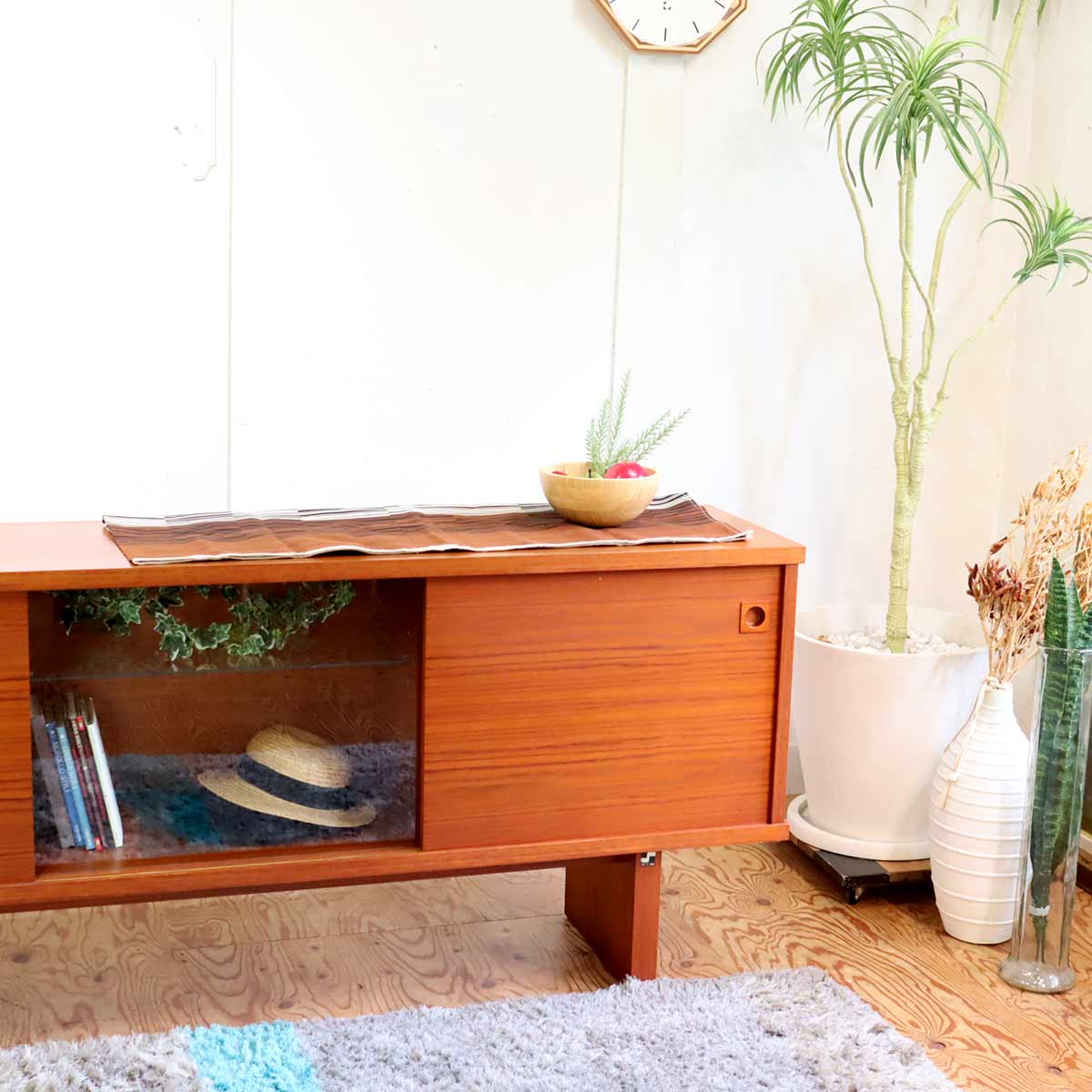 誠工舎 サイドボード キャビネット 飾り棚 チーク材 ジャパンヴィンテージ