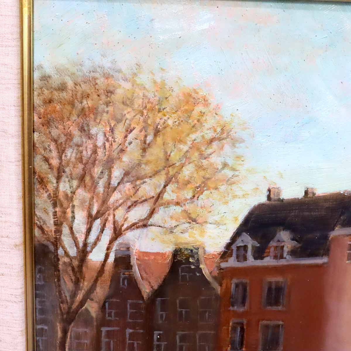 マルセル・ケルヴェラ / Marcel Kervella レギュラー運河 油彩 油絵 風景画 中古