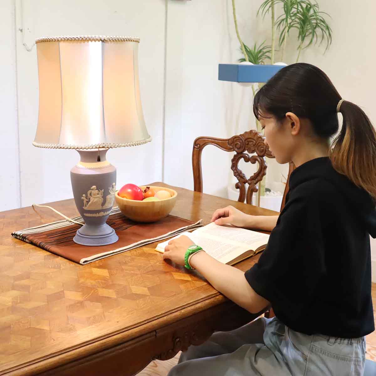 クラシカルライト ブルー 【1】 テーブルランプ 卓上ライト デスクライト 中古