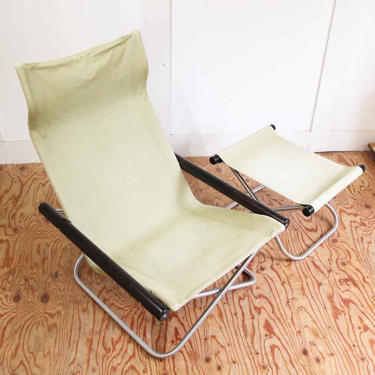 ニーチェアエックス / Nychair X オットマン付き 草色 新居 猛 中古