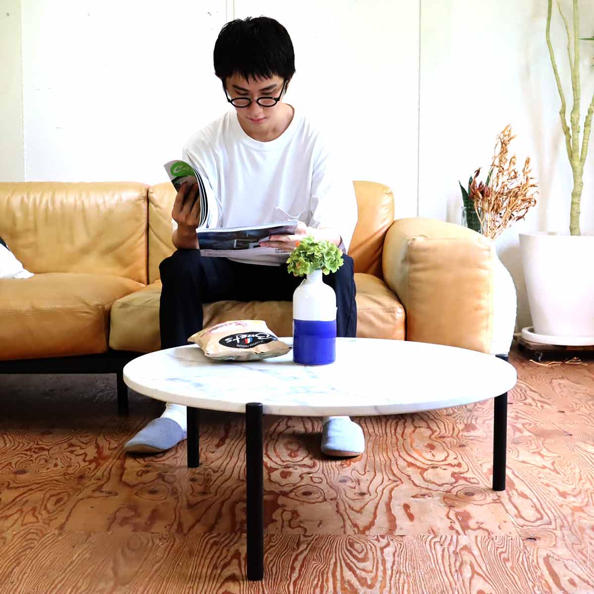 モーダ・エン・カーサ / moda en casa フローレンステーブル florence table 大理石 コーヒーテーブル リビングテーブル  中古