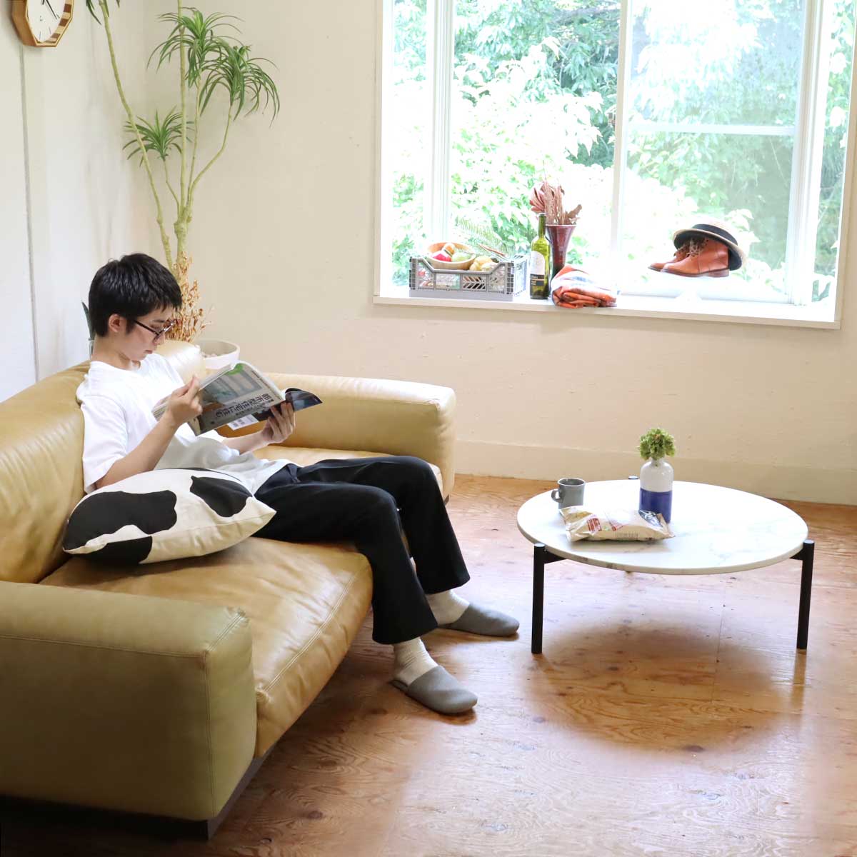 モーダ・エン・カーサ / moda en casa フローレンステーブル florence table 大理石 コーヒーテーブル リビングテーブル  中古