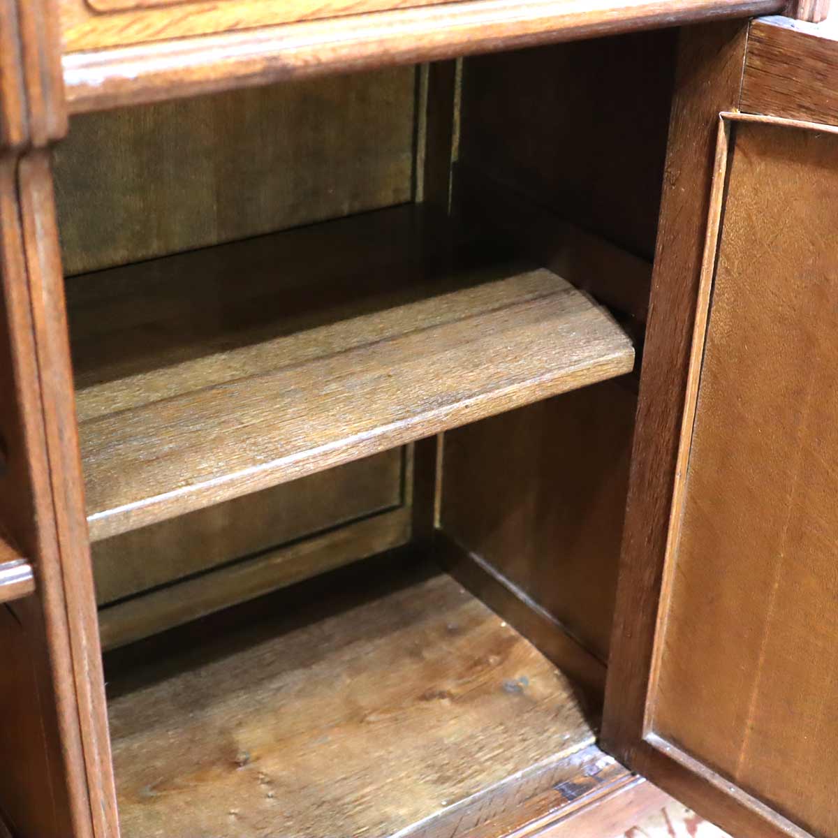 サービングテーブル キッチンキャビネット サイドテーブル 棚 オーク材 フランス アンティーク