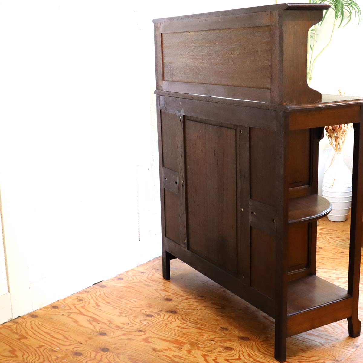 サービングテーブル キッチンキャビネット サイドテーブル 棚 オーク材 フランス アンティーク