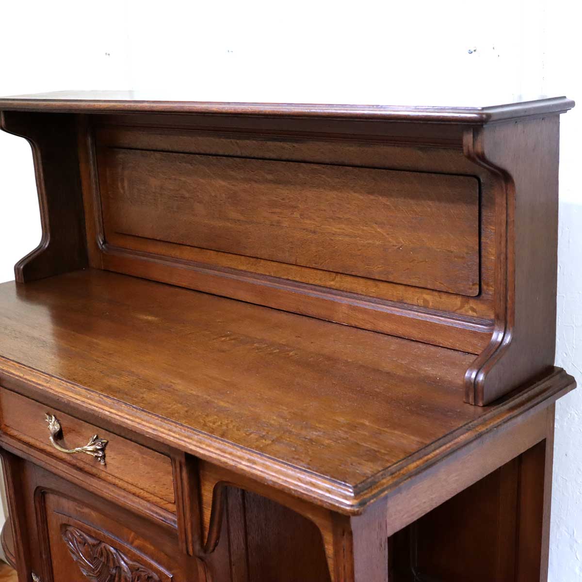 サービングテーブル キッチンキャビネット サイドテーブル 棚 オーク材 フランス アンティーク