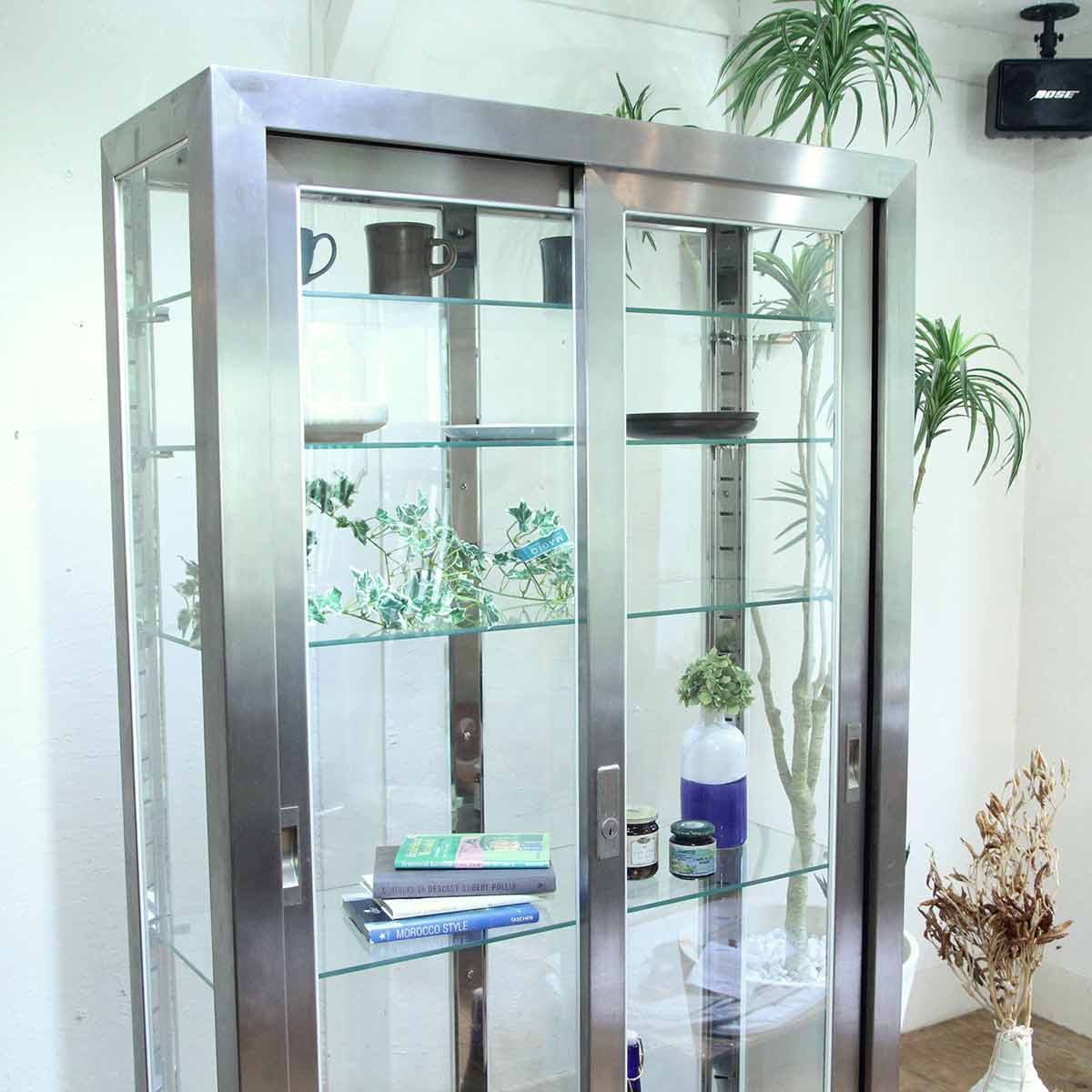 ステンレスケビント 医療棚 飾り棚 コレクションケース ショーケース 中古