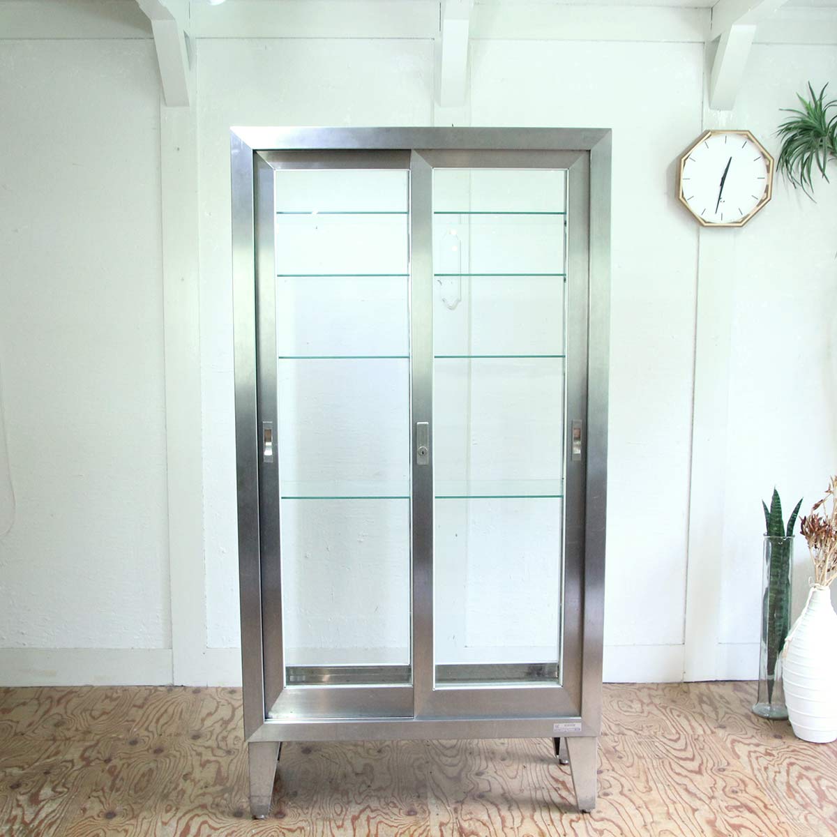 ステンレスケビント 医療棚 飾り棚 コレクションケース ショーケース 中古