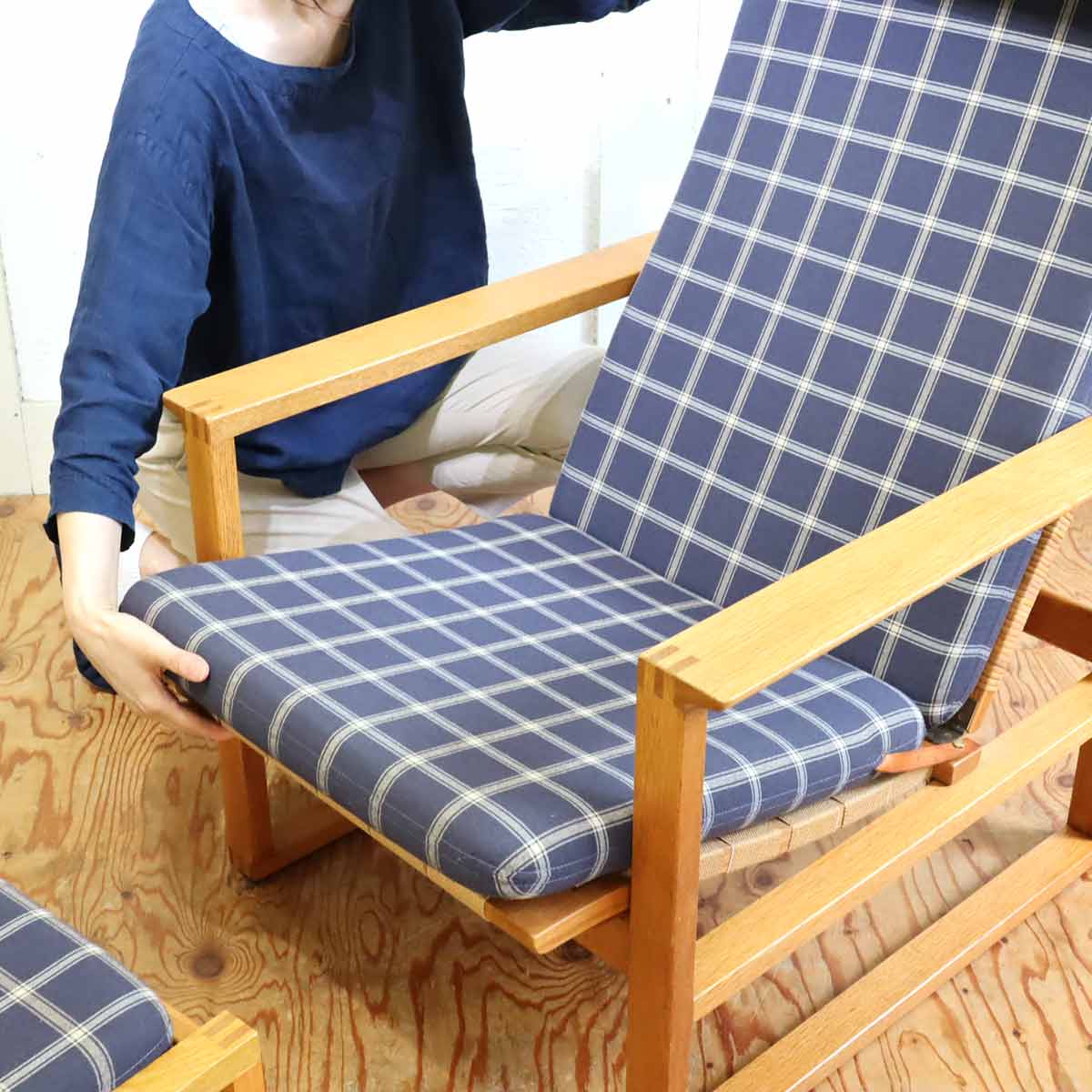 フレデリシア / FREDERICIA イージーチェア 2254 ハイバックチェア&オットマン 2248 セット ボーエ・モーエンセン ヴィンテージ