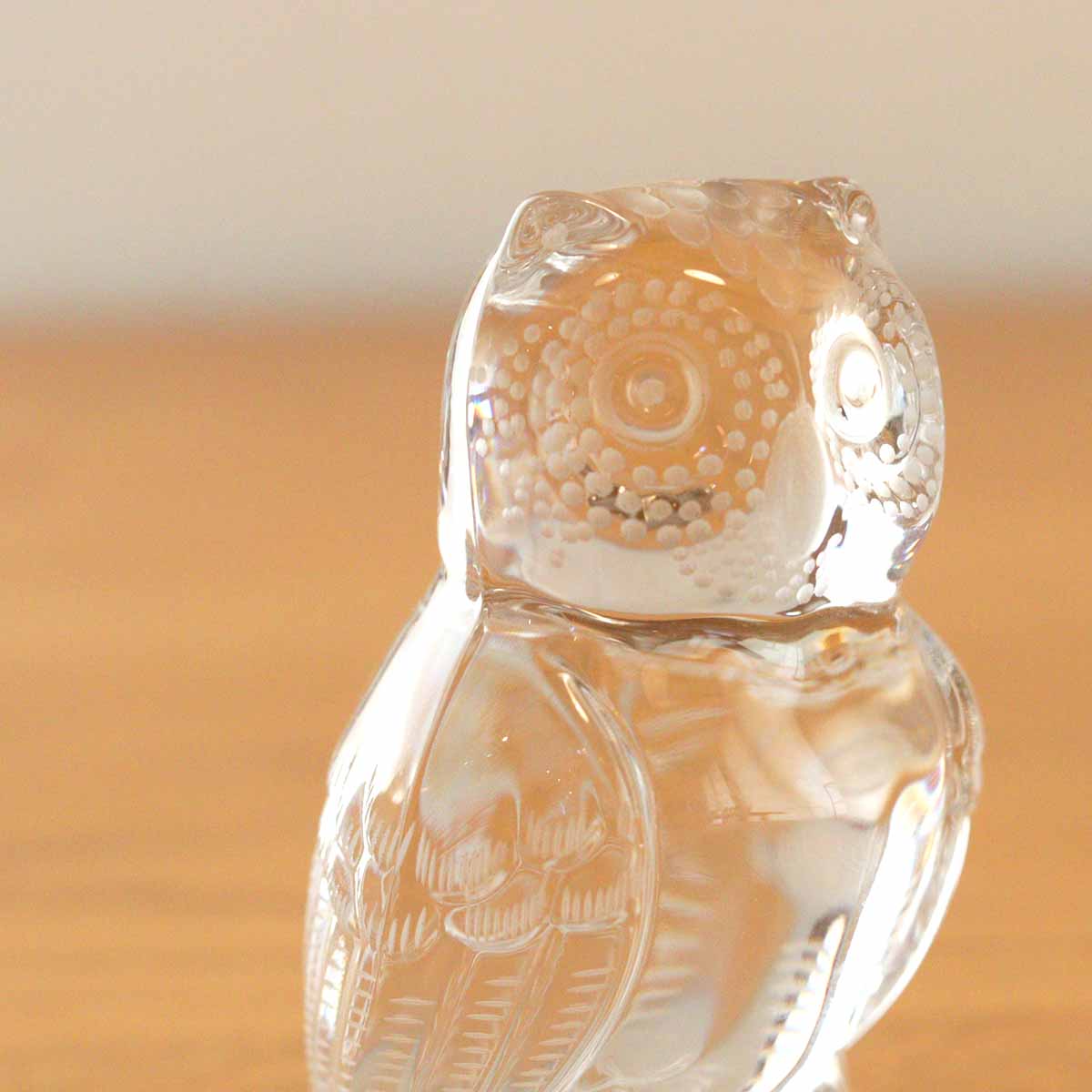 マイセンクリスタル / Meissener Bleikristall フクロウ ぺーパーウェイト 置物 ガラス 中古