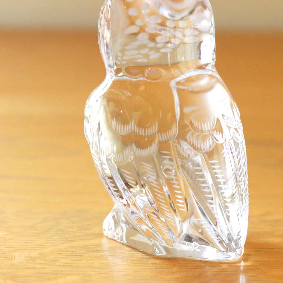 マイセンクリスタル / Meissener Bleikristall フクロウ ぺーパーウェイト 置物 ガラス 中古