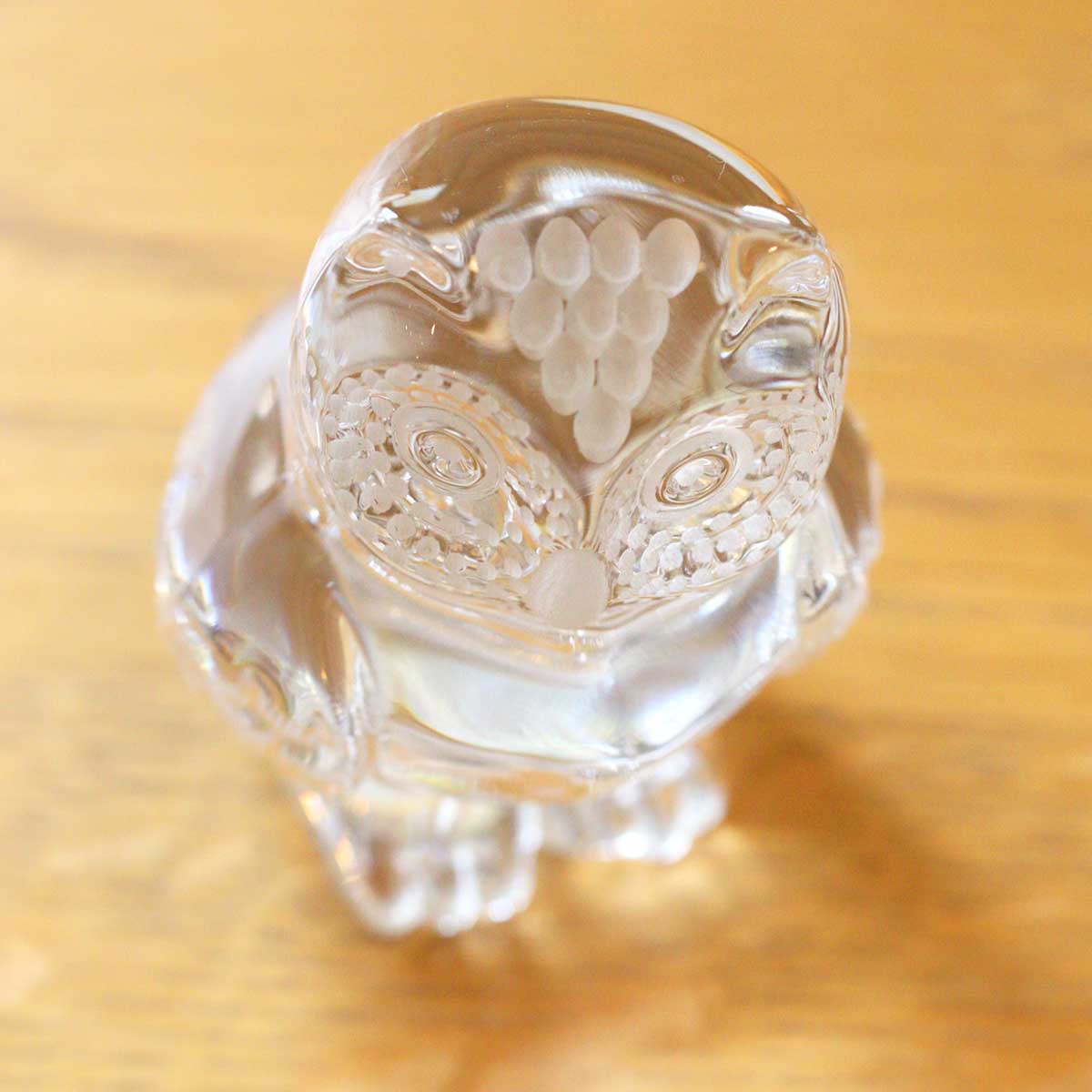 マイセンクリスタル / Meissener Bleikristall フクロウ ぺーパーウェイト 置物 ガラス 中古