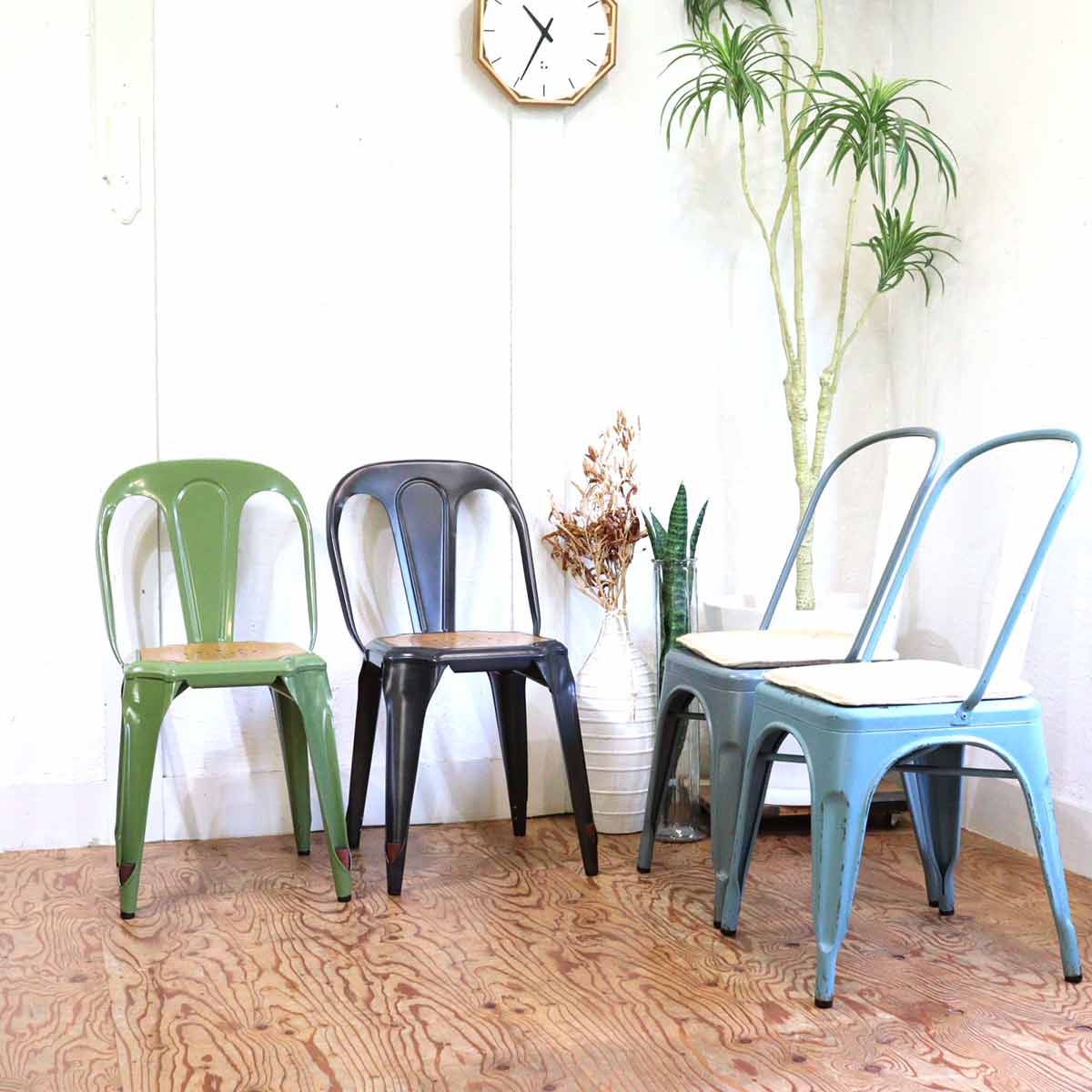 クラッシュゲート /  CRASH GATE ノットアンティークス ブリックチェア グレー スチール椅子  中古