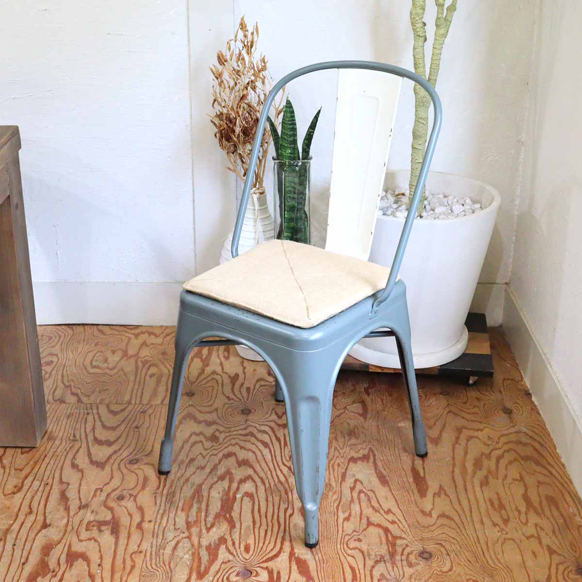 クラッシュゲート /  CRASH GATE ノットアンティークス ブリックチェア グレー スチール椅子  中古