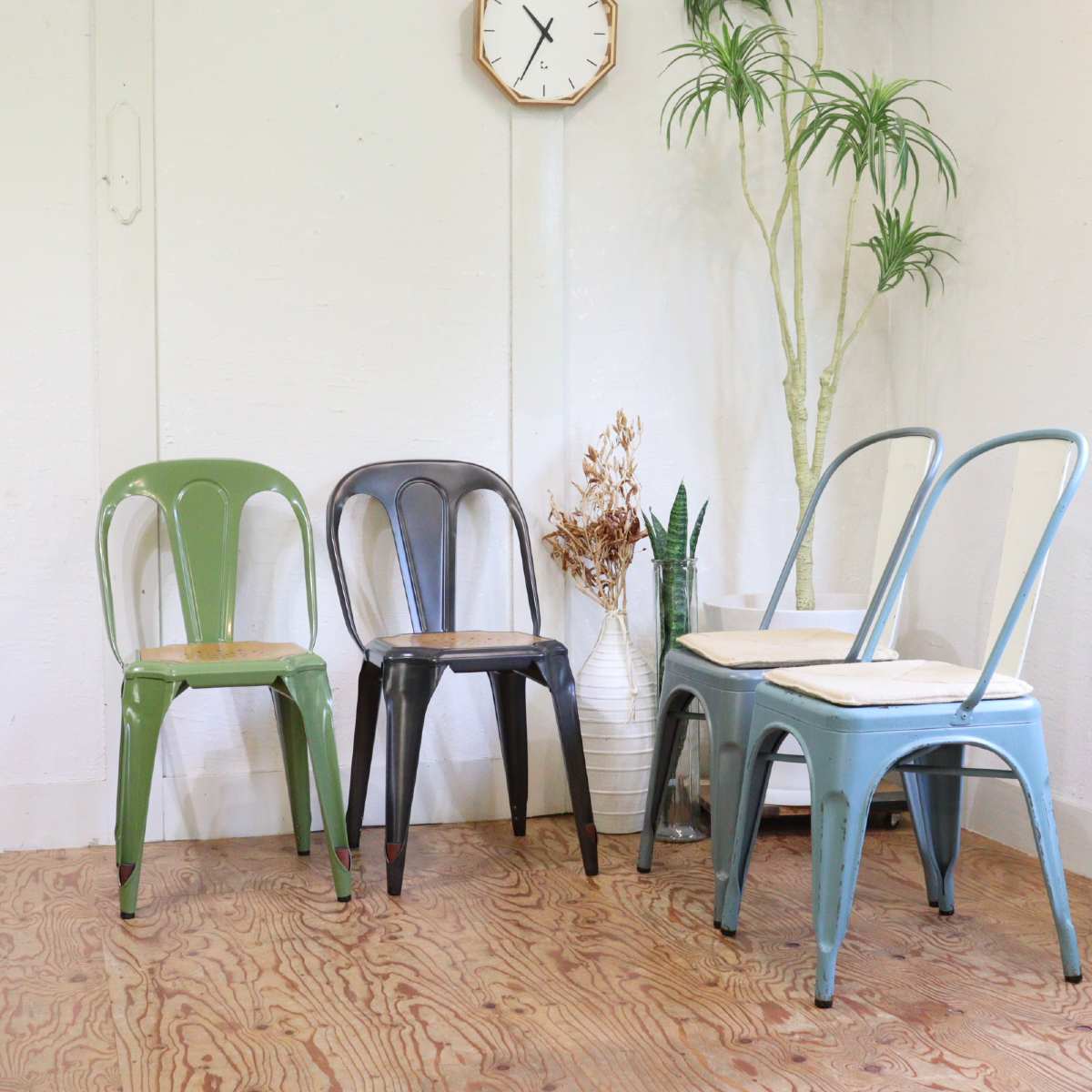 クラッシュゲート /  CRASH GATE ノットアンティークス マルチプルズⅡチェア スチール椅子  ブラック 中古