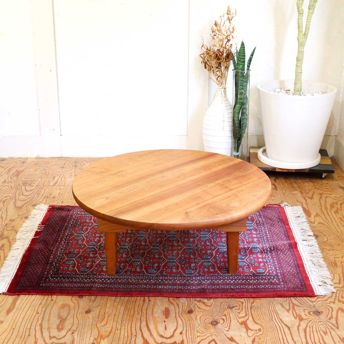 <i>動画</i>カグオカ / KAGUOKA ちゃぶ台 ローテーブル チェリー スタンダードタイプ