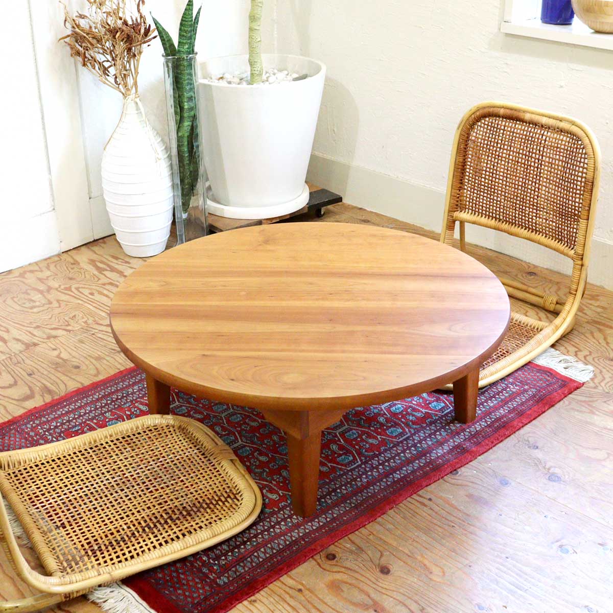 <i>動画</i>カグオカ / KAGUOKA ちゃぶ台 ローテーブル チェリー スタンダードタイプ