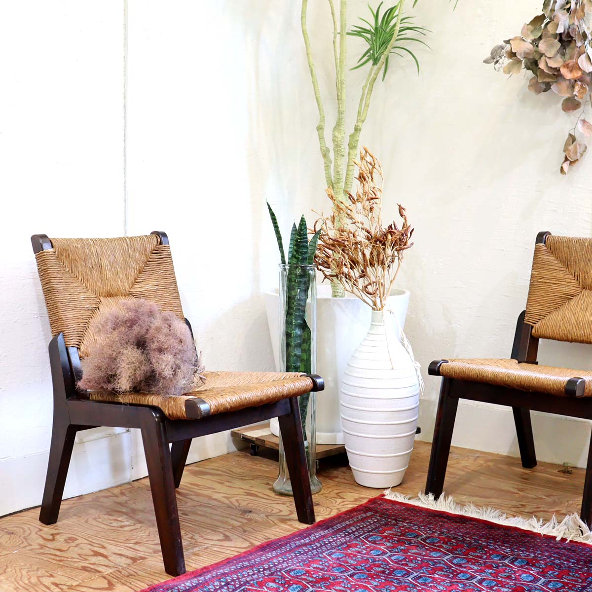 松本民芸家具 #520L型 ラッシチェア【1】 パーソナルチェア 民芸家具 中古