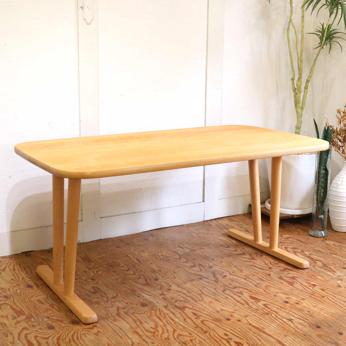 飛騨産業 / HIDA ボンゴレ ダイニングテーブル 中古 ビーチ ナチュラル
