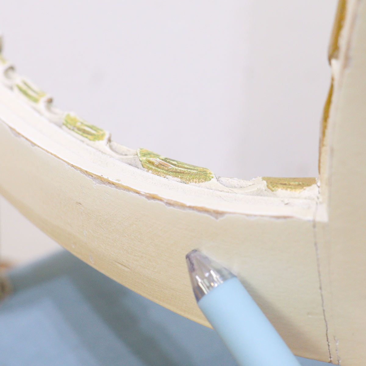 クラシカル キッズチェア 子供椅子 アンティーク調 ホワイト 中古