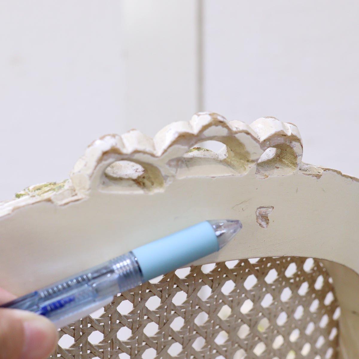 クラシカル キッズチェア 子供椅子 アンティーク調 ホワイト 中古