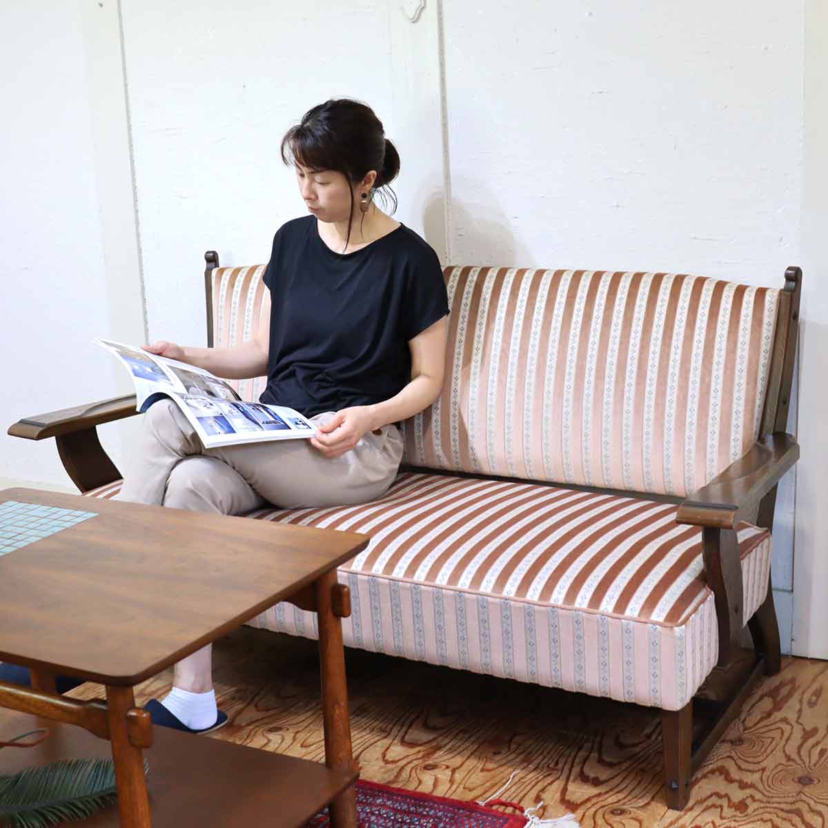 永田良介商店 533型 二人掛けソファ 2シーター 神戸家具 中古