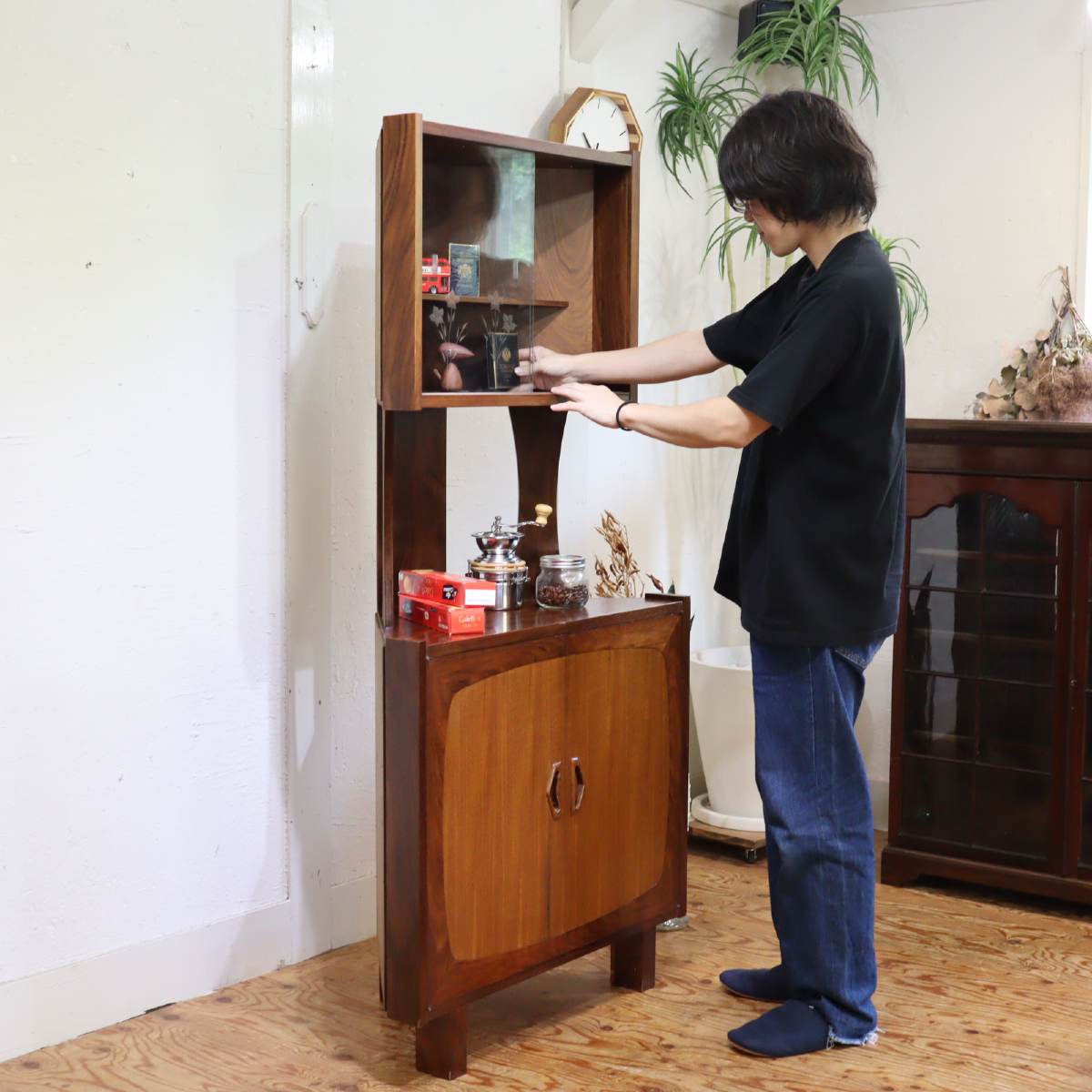 コーナーキャビネット 飾り棚 ジャパンヴィンテージ