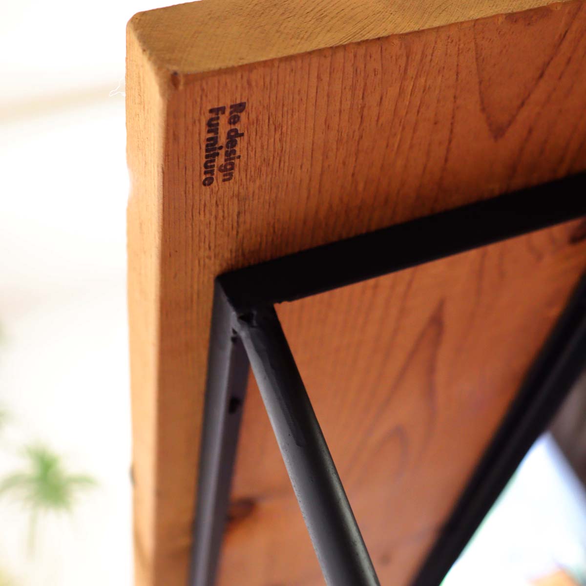 リデザインファニチャー リスタイルオリジナル ベンチ ヒュームドパイン アイアンベース