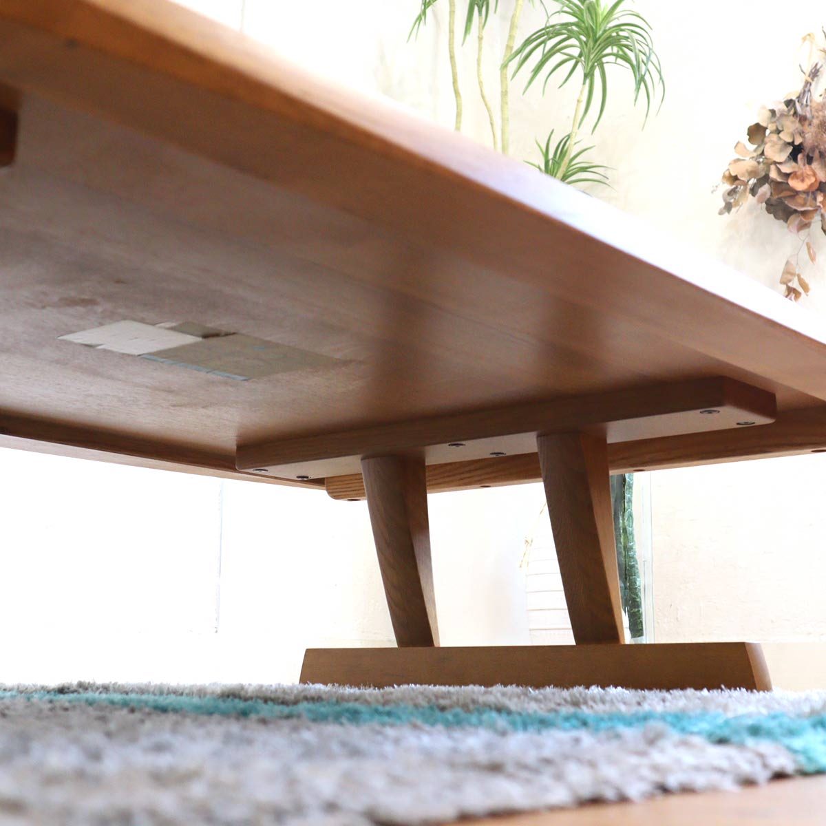 飛騨産業 円空シリーズ 2本脚座卓 SE-346WP ローテーブル 佐々木 敏光 キツツキ 中古