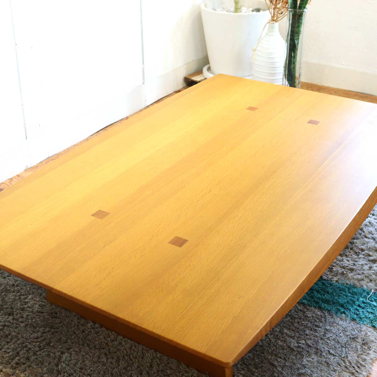 飛騨産業 円空シリーズ 2本脚座卓 SE-346WP ローテーブル 佐々木 敏光 キツツキ 中古