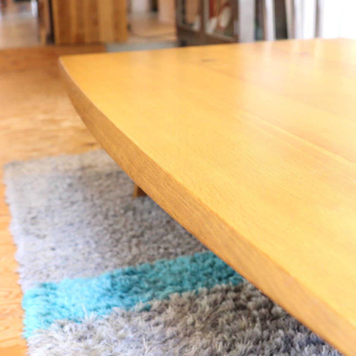 飛騨産業 円空シリーズ 2本脚座卓 SE-346WP ローテーブル 佐々木 敏光 キツツキ 中古