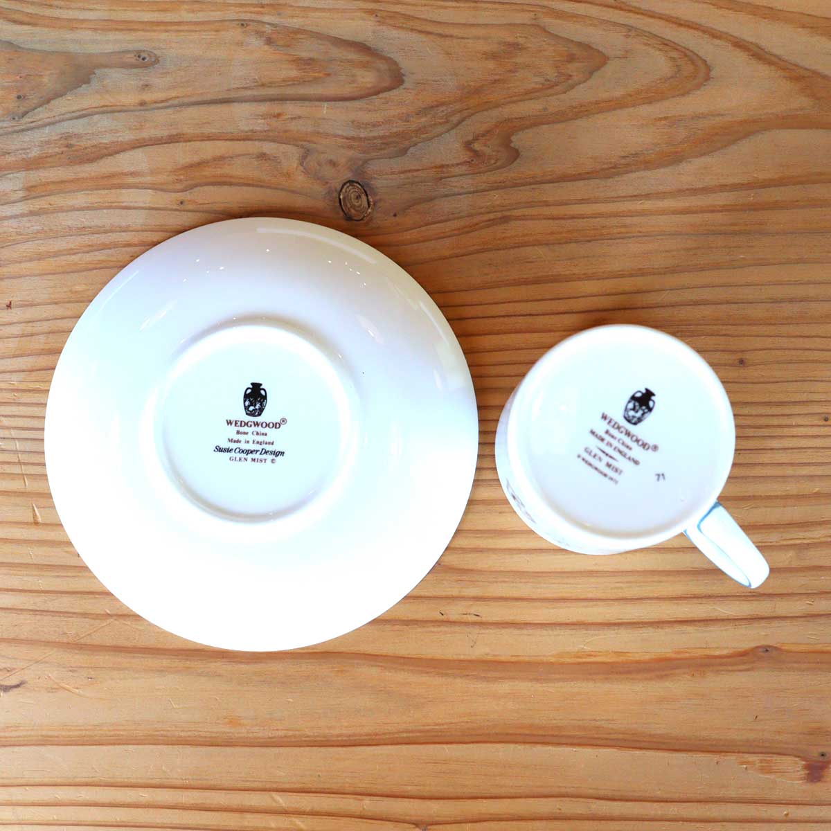 ウェッジウッド / WEDGWOOD グレンミスト /GLEN MIST カップ&ソーサー スージー・クーパー / Susie Cooper 中古