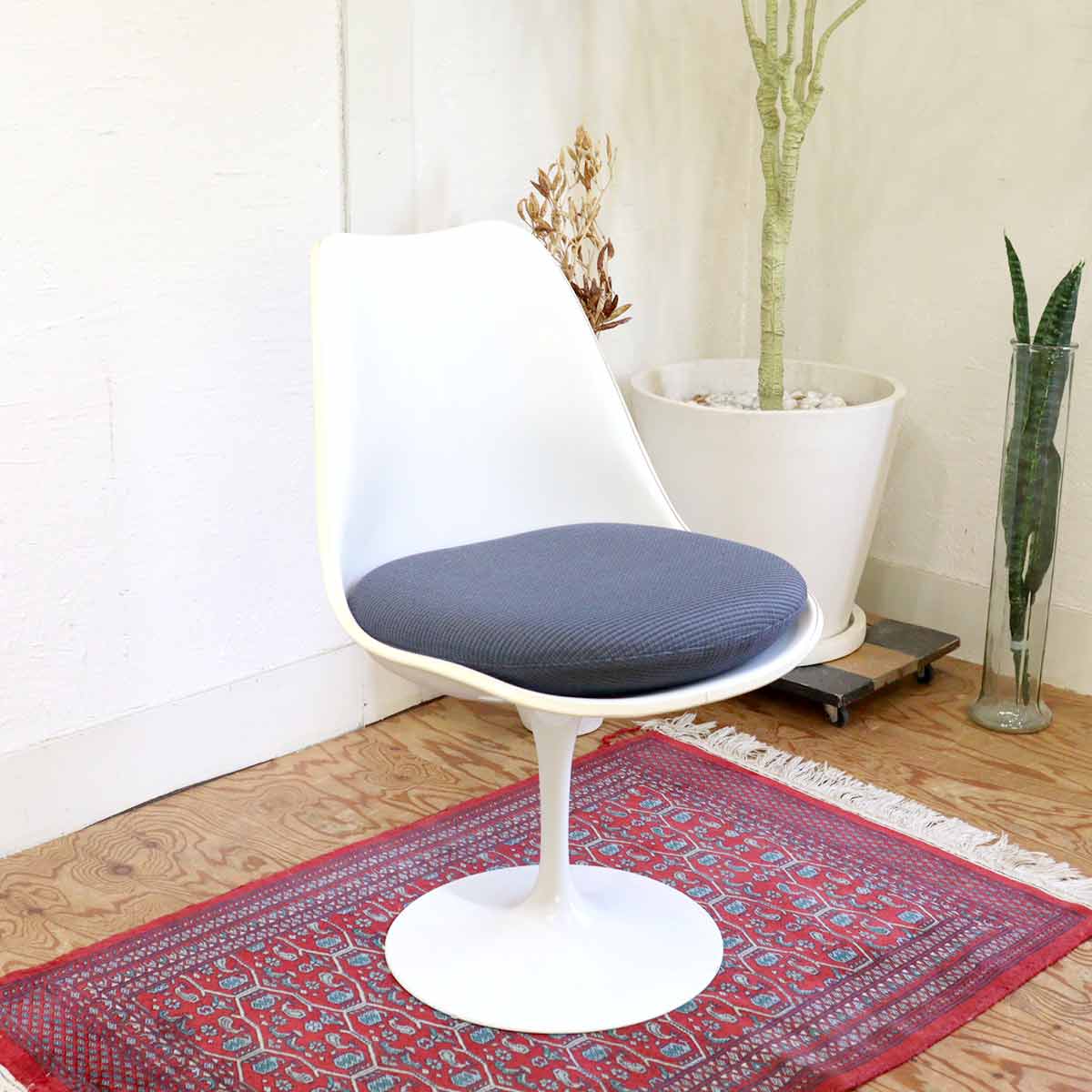 ノール / Knoll チューリップチェア ブルー ダイニングチェア エーロサーリネン 【3】 ヴィンテージ