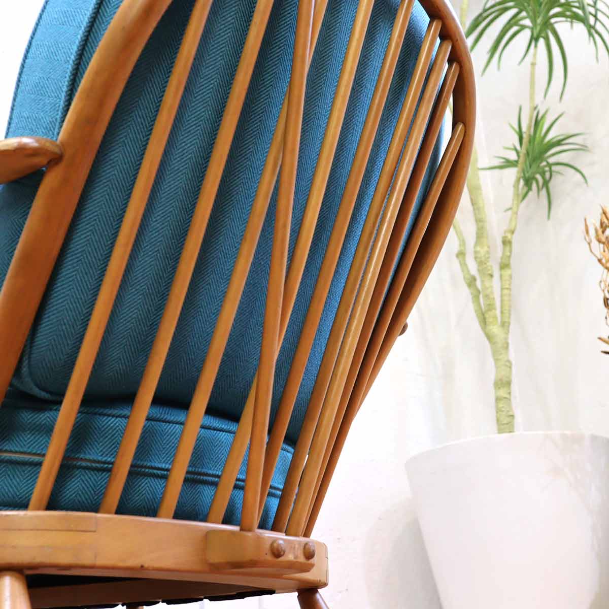 アーコール / ERCOL イージーチェア アームチェア ウィンザーチェア 水色 ヴィンテージ