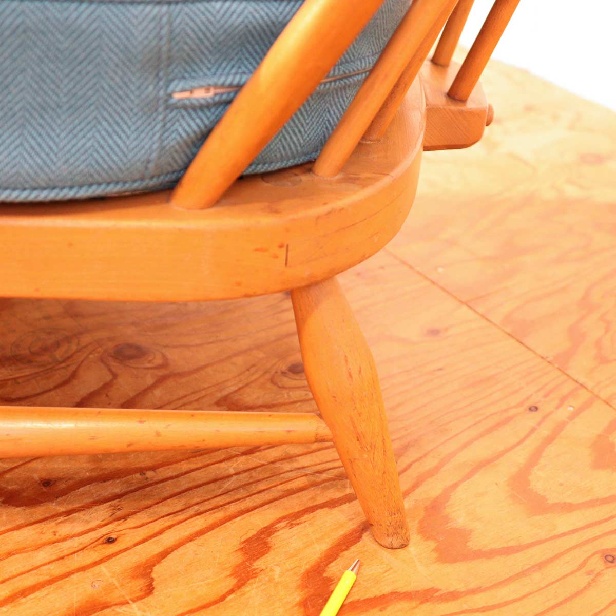 アーコール / ERCOL イージーチェア アームチェア ウィンザーチェア 水色 ヴィンテージ