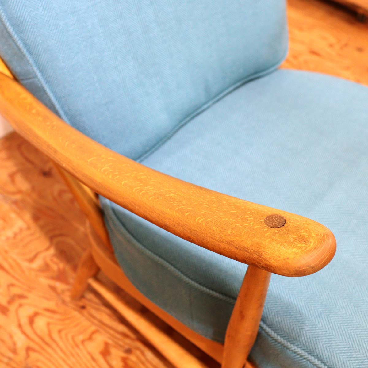 アーコール / ERCOL イージーチェア アームチェア ウィンザーチェア 水色 ヴィンテージ