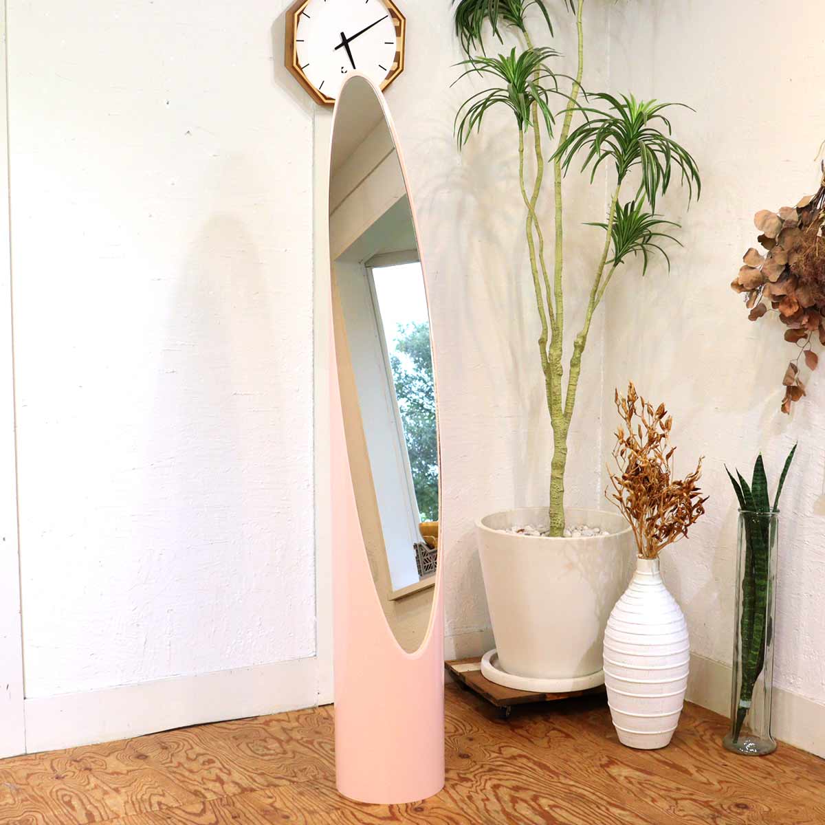 リップスティックミラー Lip Stick Mirror ピンク ミッドセンチュリー スペースエイジ 中古