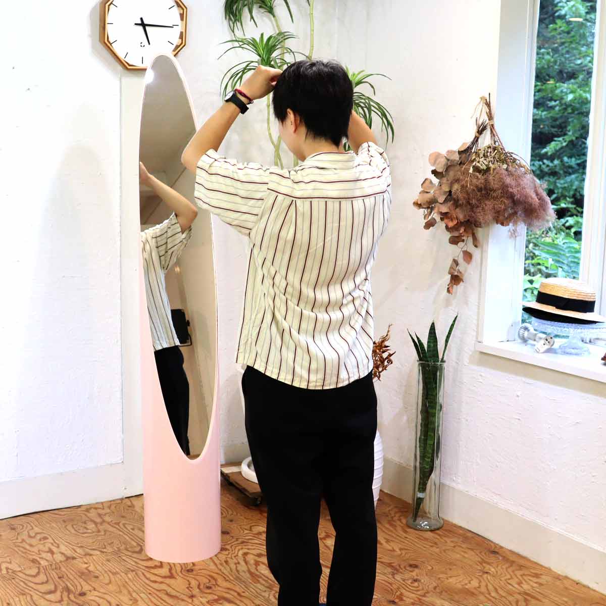 リップスティックミラー Lip Stick Mirror ピンク ミッドセンチュリー スペースエイジ 中古