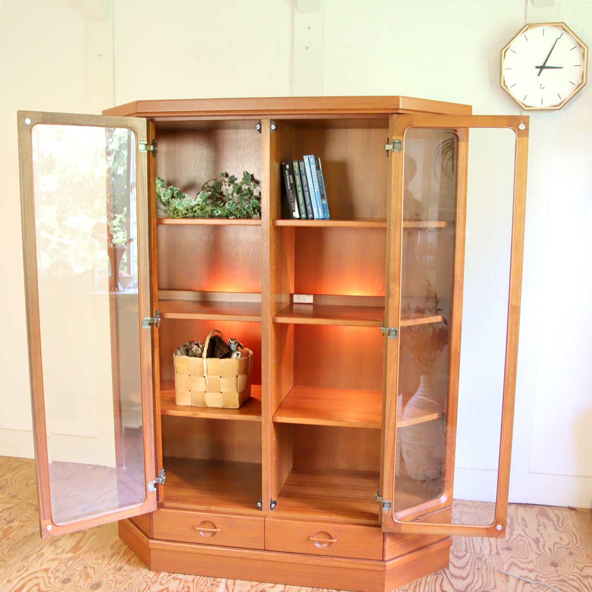 ナショナル家具 / ライト付き ヴィンテージ キャビネット 飾り棚