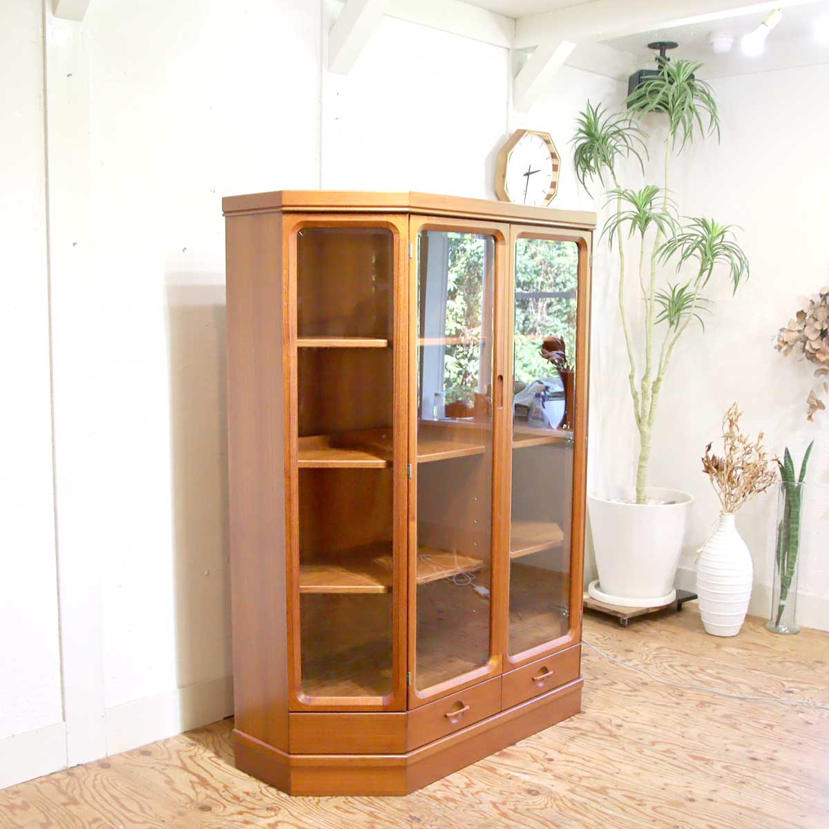 ナショナル家具 / ライト付き ヴィンテージ キャビネット 飾り棚