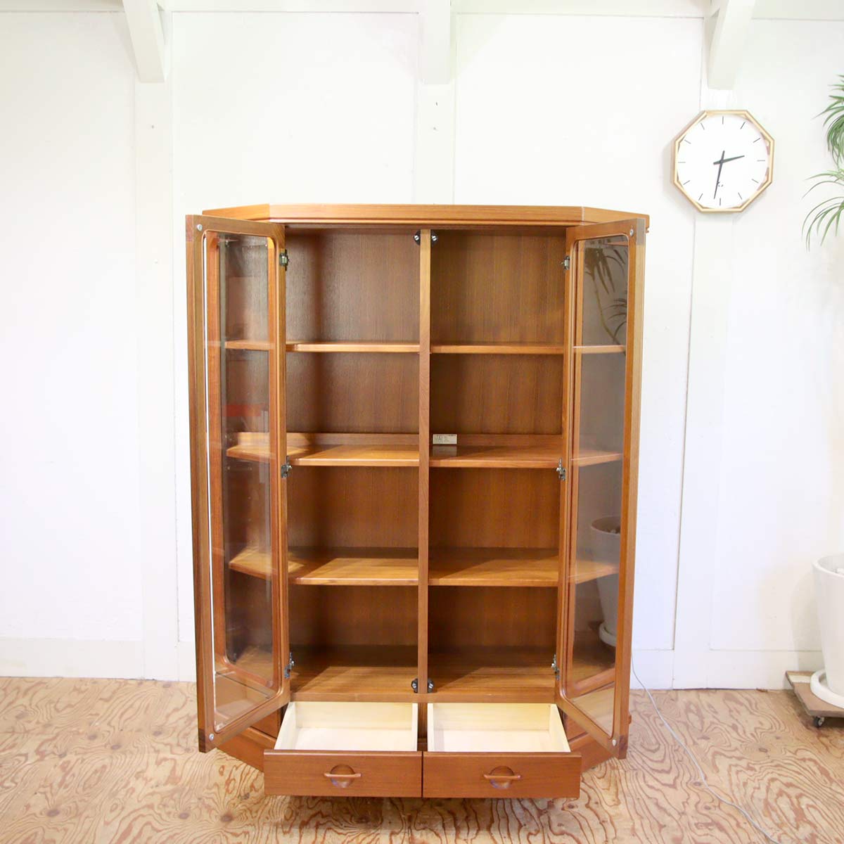 ナショナル家具 / ライト付き ヴィンテージ キャビネット 飾り棚