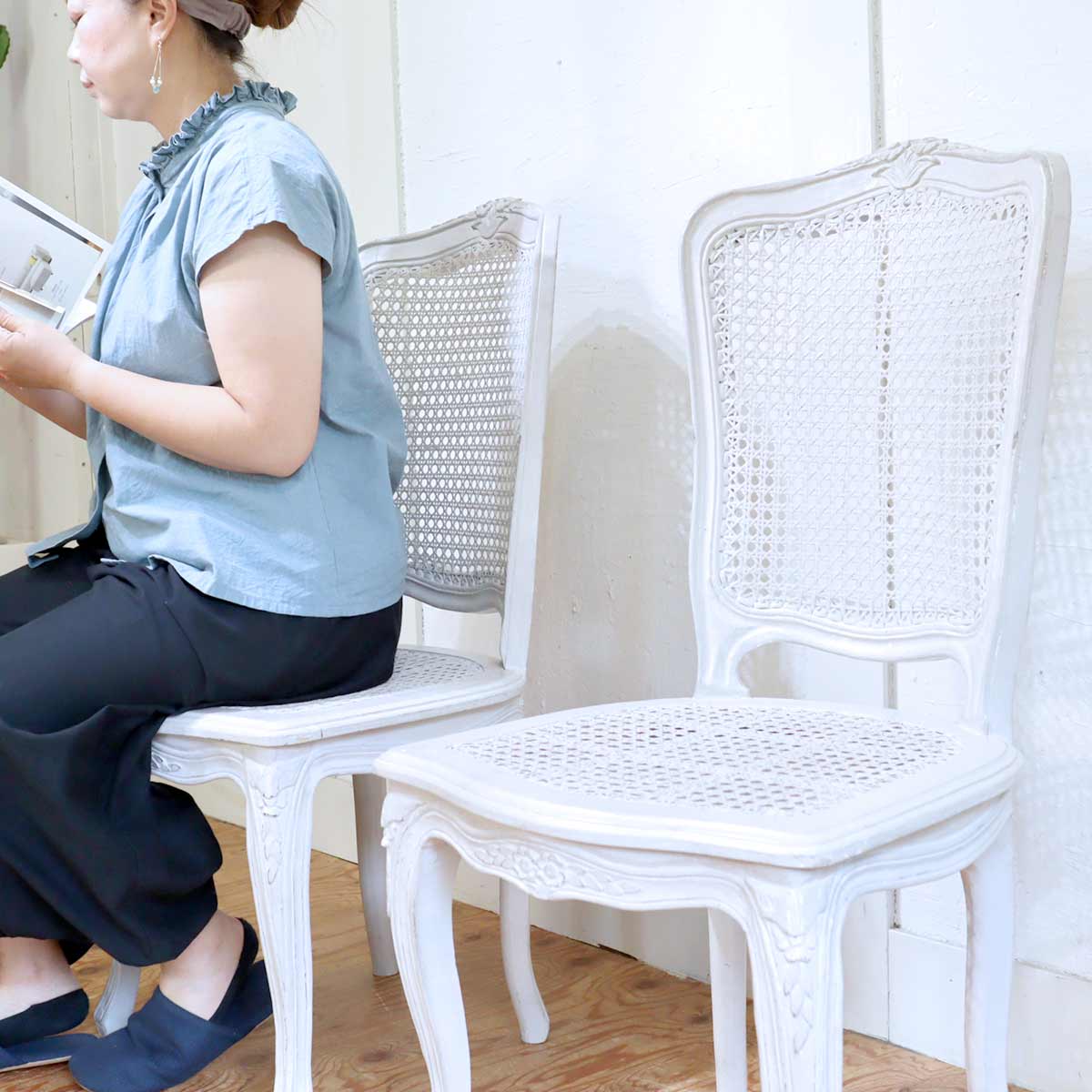 ブランディボワール / BLANC D'IVOIRE アントワネット・ニュアージュ ダイニングチェア 【1】 ブランドジュリエ 中古