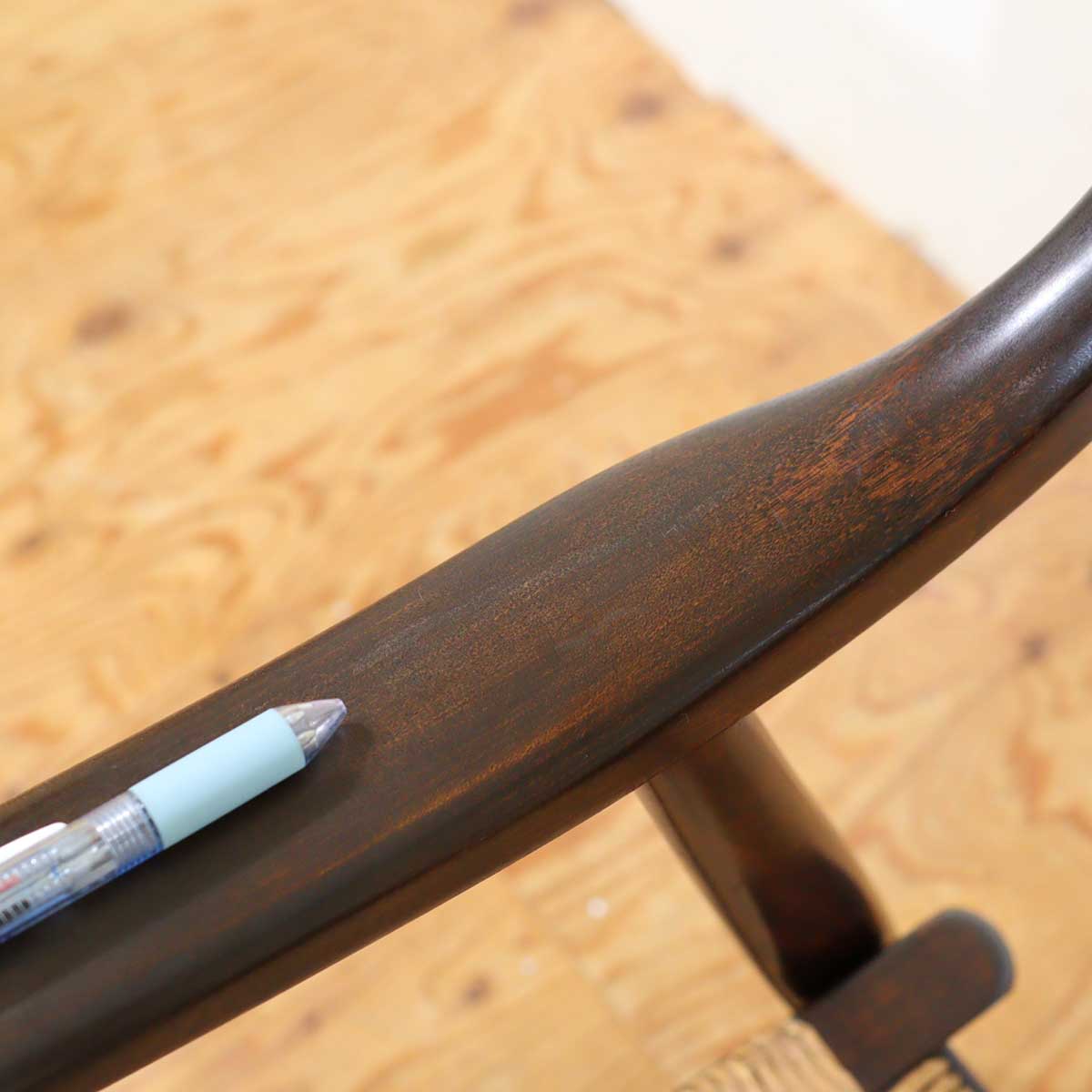 松本民芸家具 #77型 曲肘イス ラッシ 1人用 【1】 アームチェア 中古