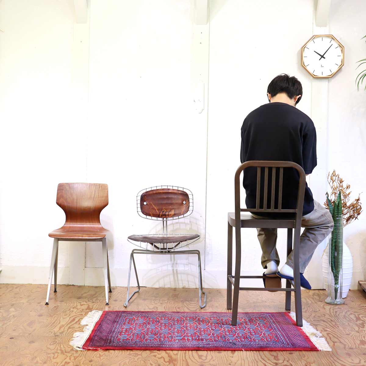 スチールチェア カウンターチェア インダストリアル 中古