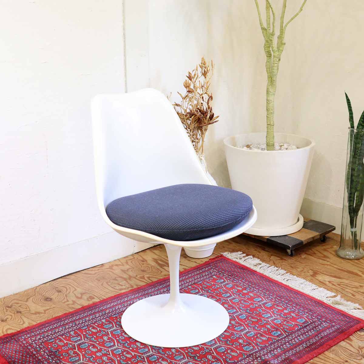 ノール / Knoll チューリップチェア ブルー ダイニングチェア エーロサーリネン 【2】 ヴィンテージ