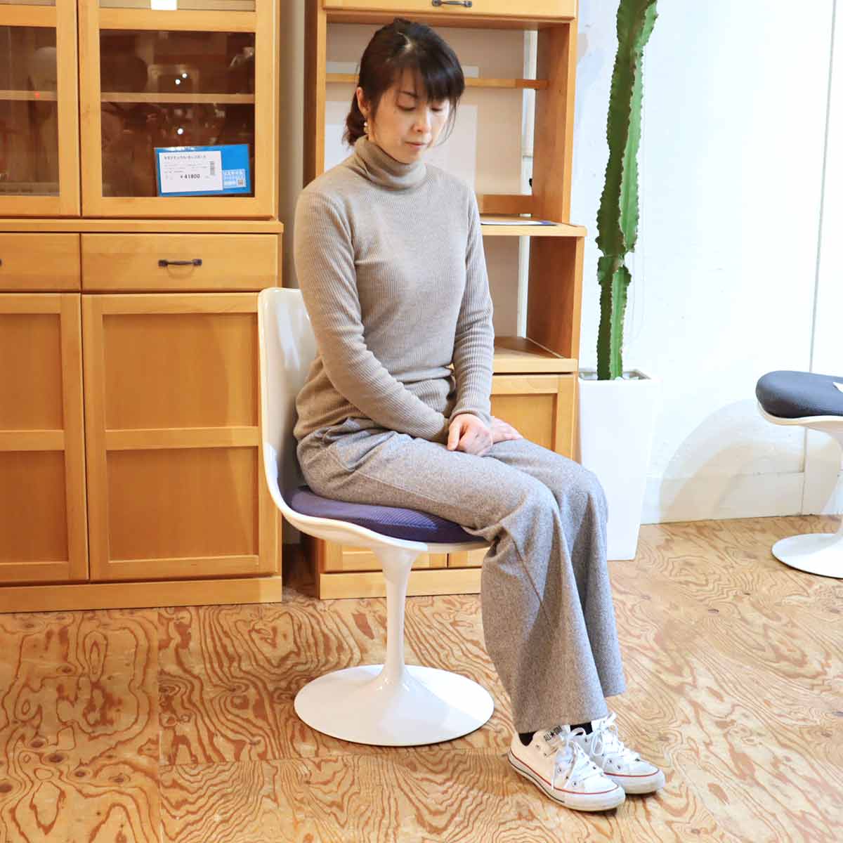 ノール / Knoll チューリップチェア ブルー ダイニングチェア エーロサーリネン 【10】 ヴィンテージ