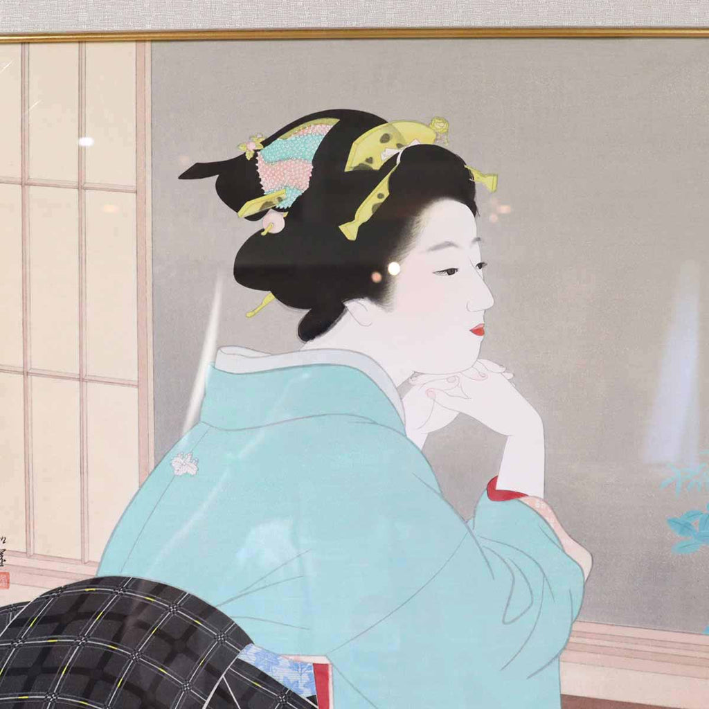 上村松園　–　リトグラフ　わか葉　中古　版画　RESTYLE
