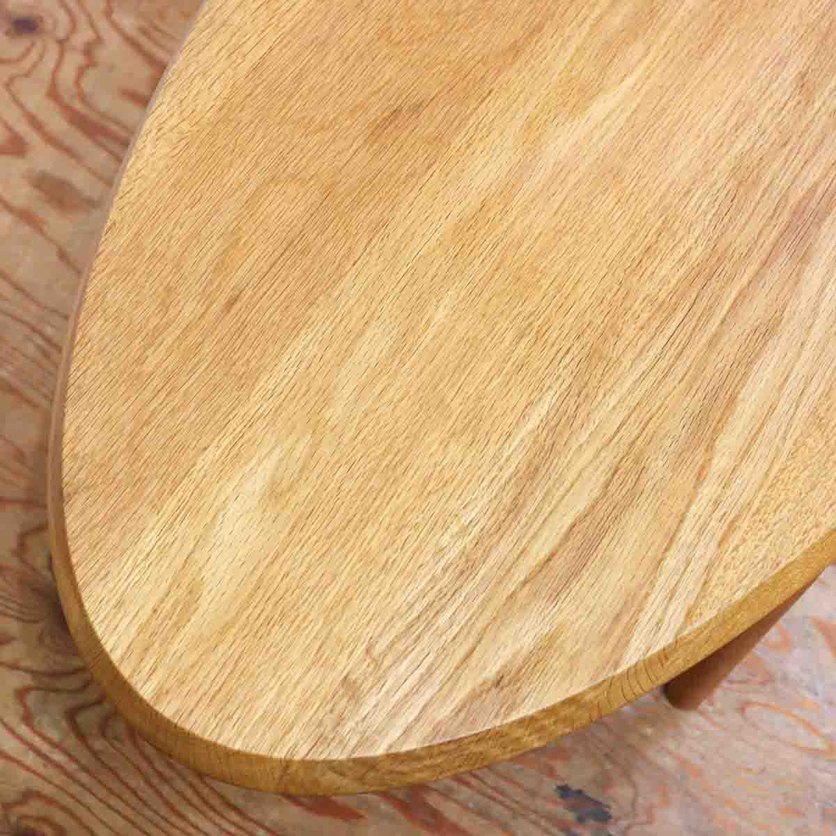 センターテーブル リビングテーブル 楕円 オーク無垢 中古