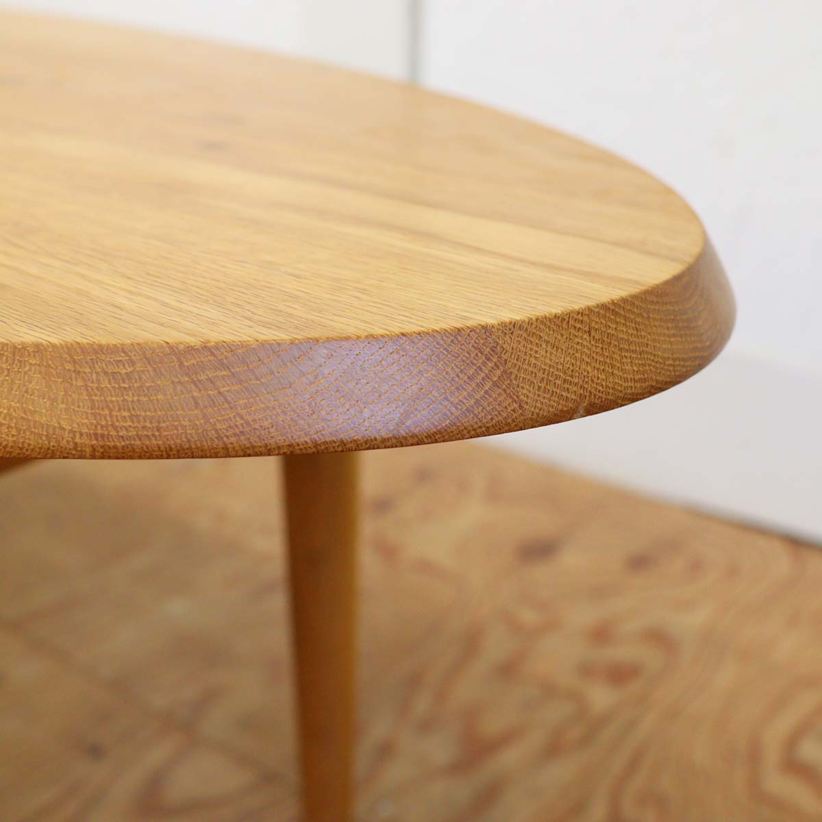 センターテーブル リビングテーブル 楕円 オーク無垢 中古